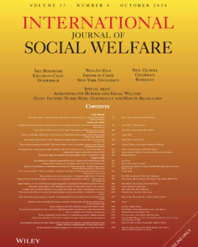 Cover of the International Journal of Social Welfare